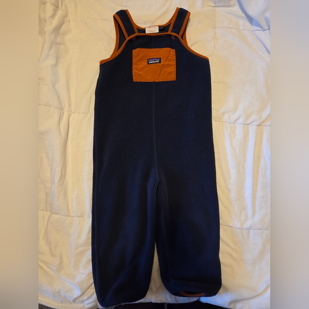 Patagonia Kids Navy and Orange Overalls